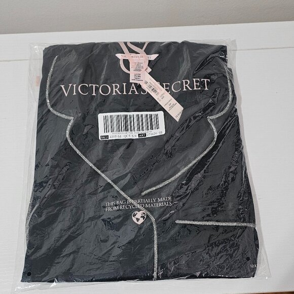 Victoria's Secret Glazed Satin Shine Long Pajama Set - Black - Size S / Regular - Picture 2 of 4
